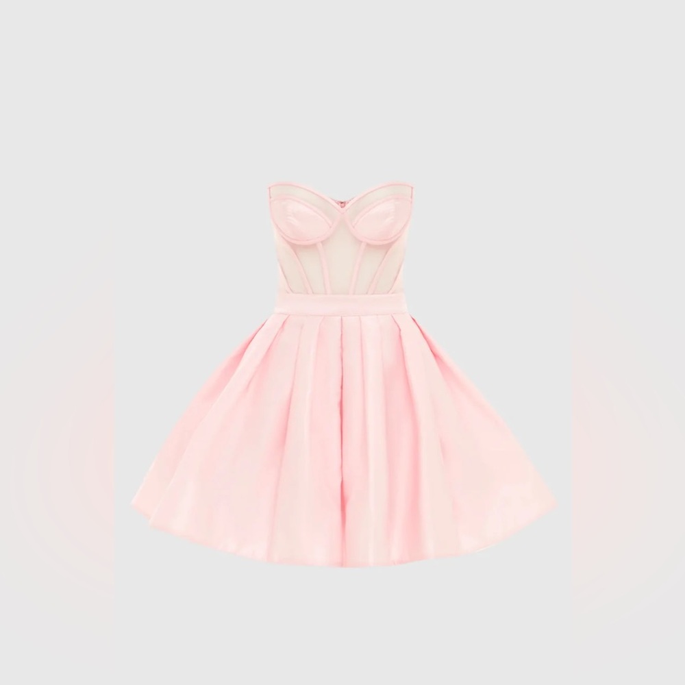 LEO LIN Eliza ELIZA STRUCTURED BUSTIER MINI DRESS Pink AU8/US4 NWOT